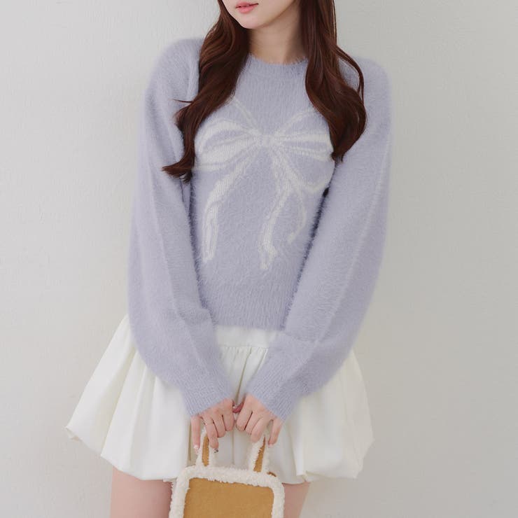 リボン柄シャギーニット | NICE CLAUP / OLIVE des OLIVE　OUTLET | 詳細画像19 