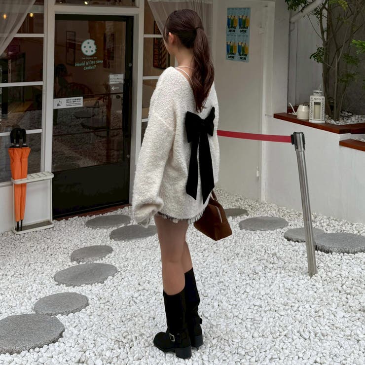 【リボンコレクション】後ビッグリボンニット | RMAF　NICE CLAUP / OLIVE des OLIVE | 詳細画像7 