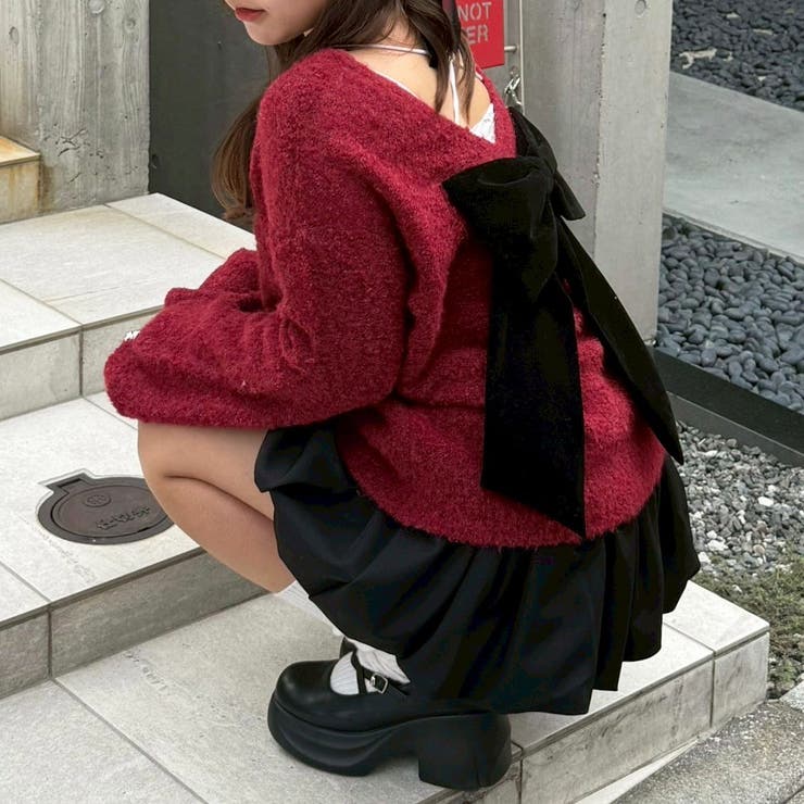 【リボンコレクション】後ビッグリボンニット | RMAF　NICE CLAUP / OLIVE des OLIVE | 詳細画像15 