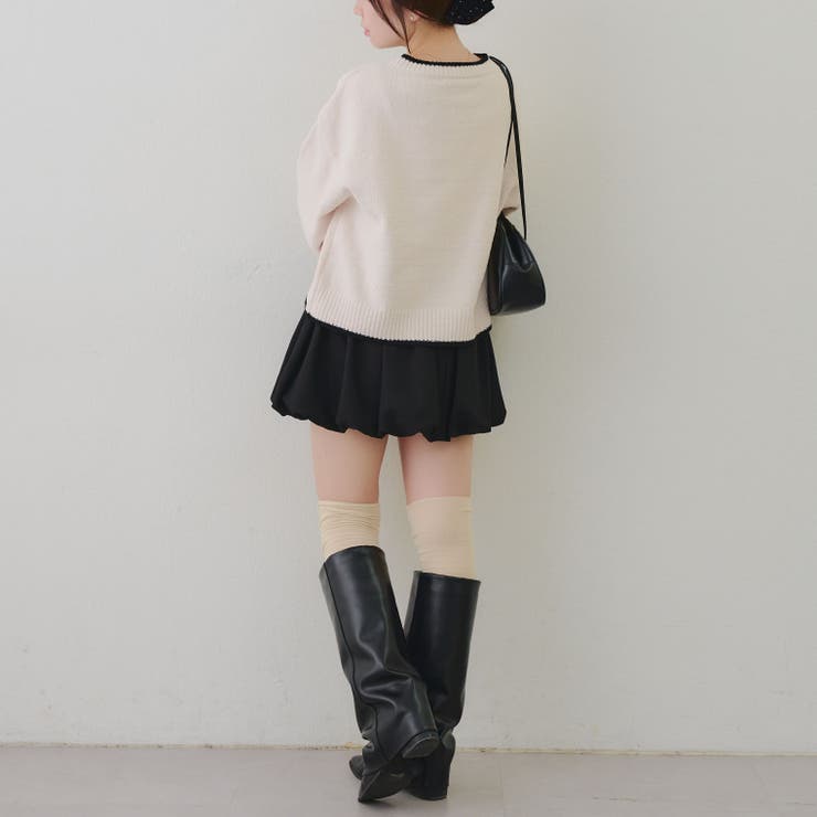 モール配色ラインロゴニット | RMAF　NICE CLAUP / OLIVE des OLIVE | 詳細画像14 