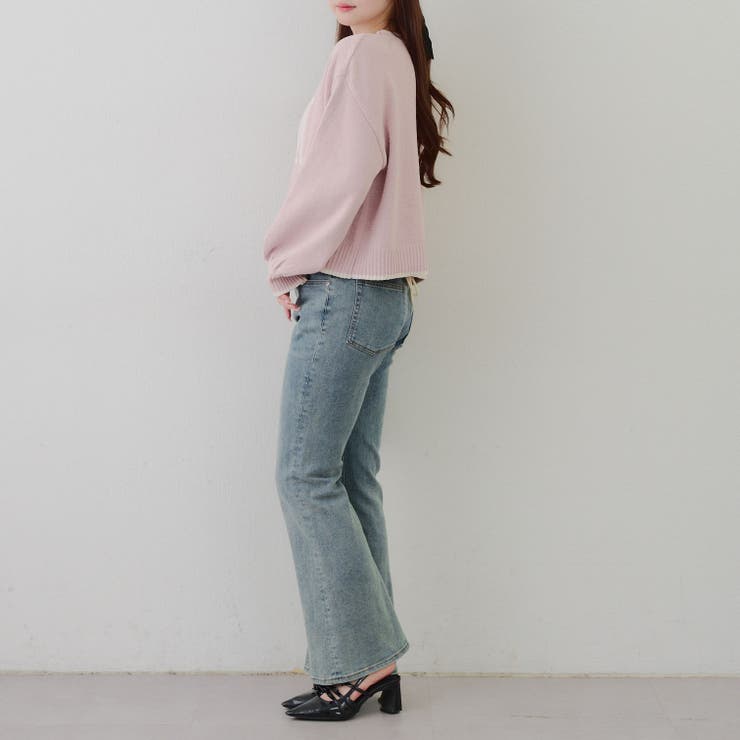 モール配色ラインロゴニット | RMAF　NICE CLAUP / OLIVE des OLIVE | 詳細画像6 