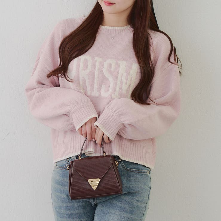 ピンク | モール配色ラインロゴニット | RMAF　NICE CLAUP / OLIVE des OLIVE