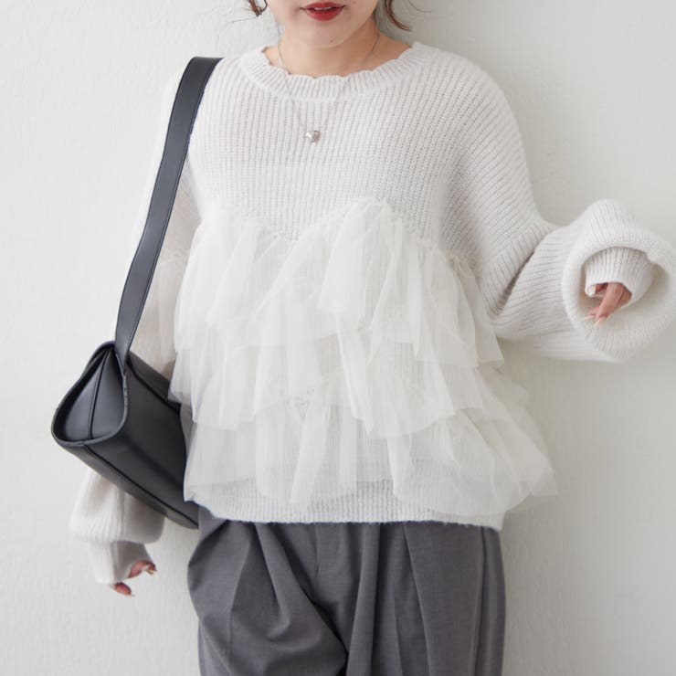 チュール付ラメニット | NICE CLAUP / OLIVE des OLIVE　OUTLET | 詳細画像7 