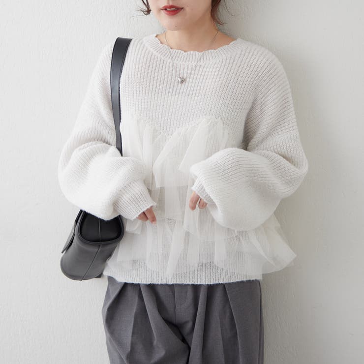 チュール付ラメニット | NICE CLAUP / OLIVE des OLIVE　OUTLET | 詳細画像8 