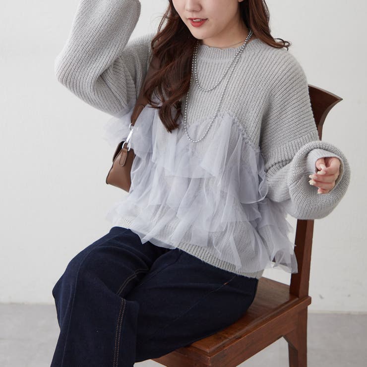 チュール付ラメニット | NICE CLAUP / OLIVE des OLIVE　OUTLET | 詳細画像14 