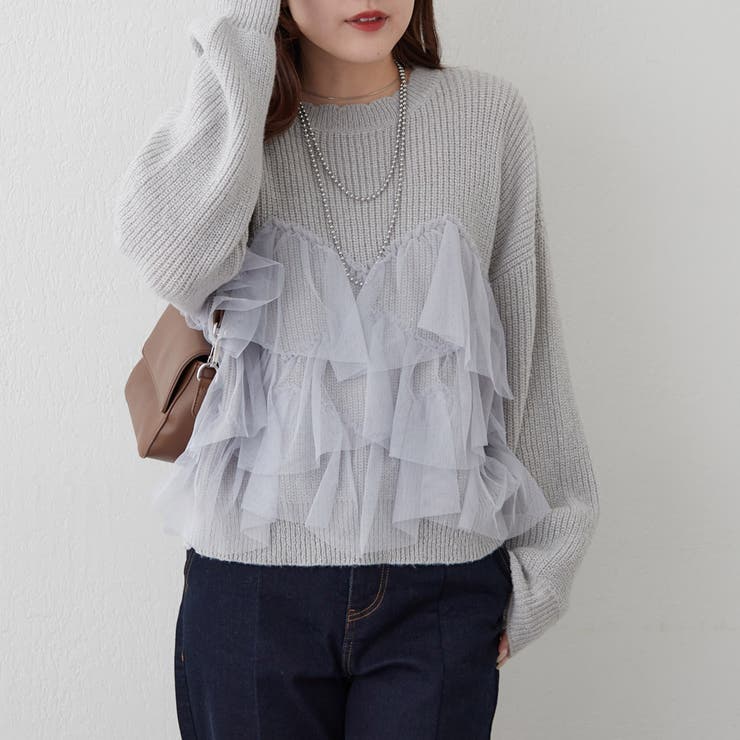 チュール付ラメニット | NICE CLAUP / OLIVE des OLIVE　OUTLET | 詳細画像16 