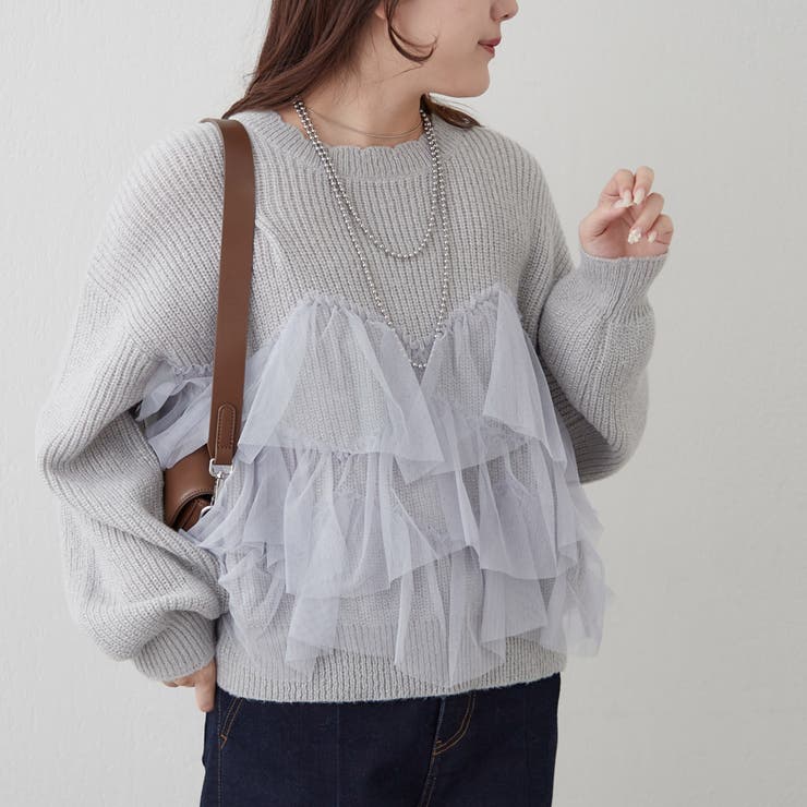 チュール付ラメニット | NICE CLAUP / OLIVE des OLIVE　OUTLET | 詳細画像18 