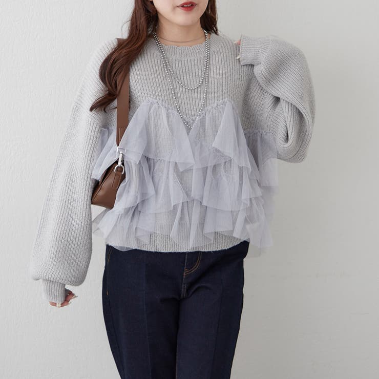 チュール付ラメニット | NICE CLAUP / OLIVE des OLIVE　OUTLET | 詳細画像19 