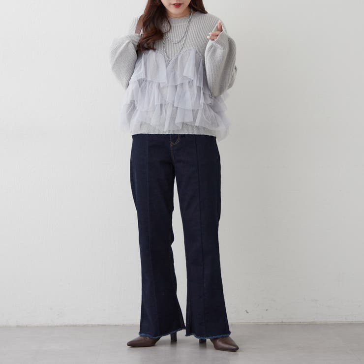 チュール付ラメニット | NICE CLAUP / OLIVE des OLIVE　OUTLET | 詳細画像22 