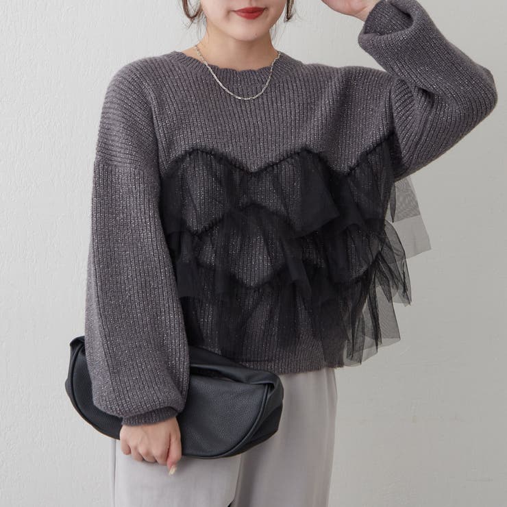 チュール付ラメニット | NICE CLAUP / OLIVE des OLIVE　OUTLET | 詳細画像24 