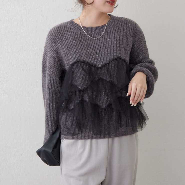 チュール付ラメニット | NICE CLAUP / OLIVE des OLIVE　OUTLET | 詳細画像25 