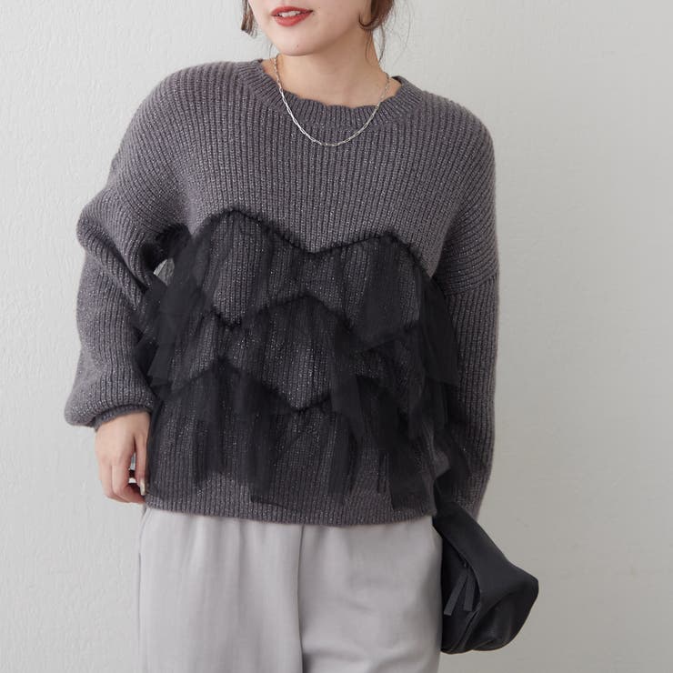 チュール付ラメニット | NICE CLAUP / OLIVE des OLIVE　OUTLET | 詳細画像26 