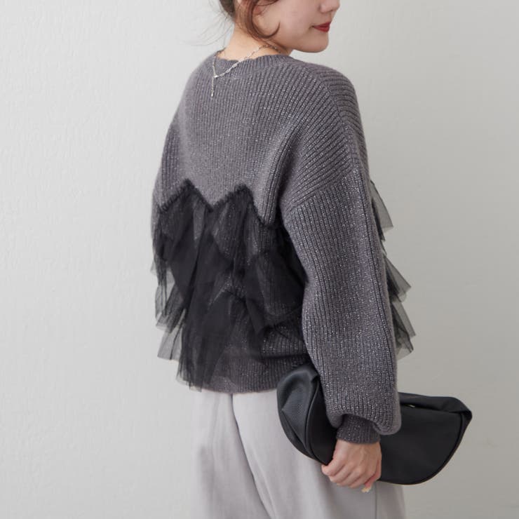 チュール付ラメニット | NICE CLAUP / OLIVE des OLIVE　OUTLET | 詳細画像28 