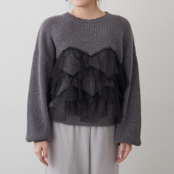 チュール付ラメニット | NICE CLAUP / OLIVE des OLIVE　OUTLET | 詳細画像33 