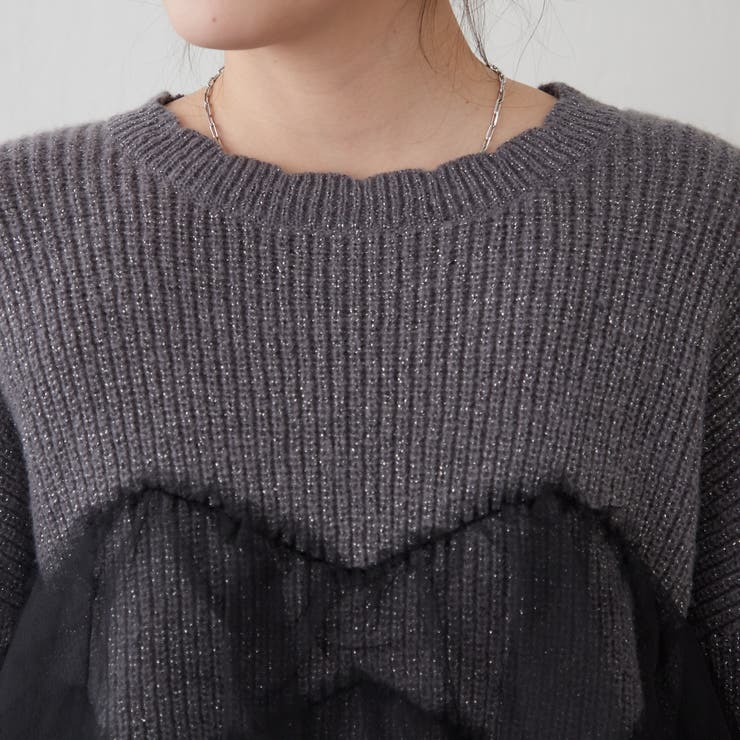 チュール付ラメニット | NICE CLAUP / OLIVE des OLIVE　OUTLET | 詳細画像35 