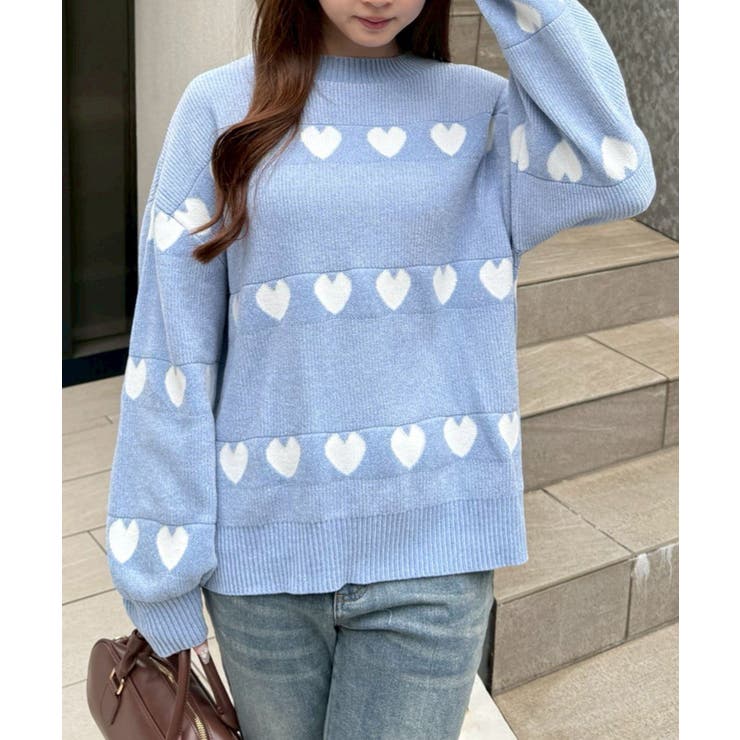 ベロアモールたっぷりハートニット | NICE CLAUP / OLIVE des OLIVE　OUTLET | 詳細画像3 