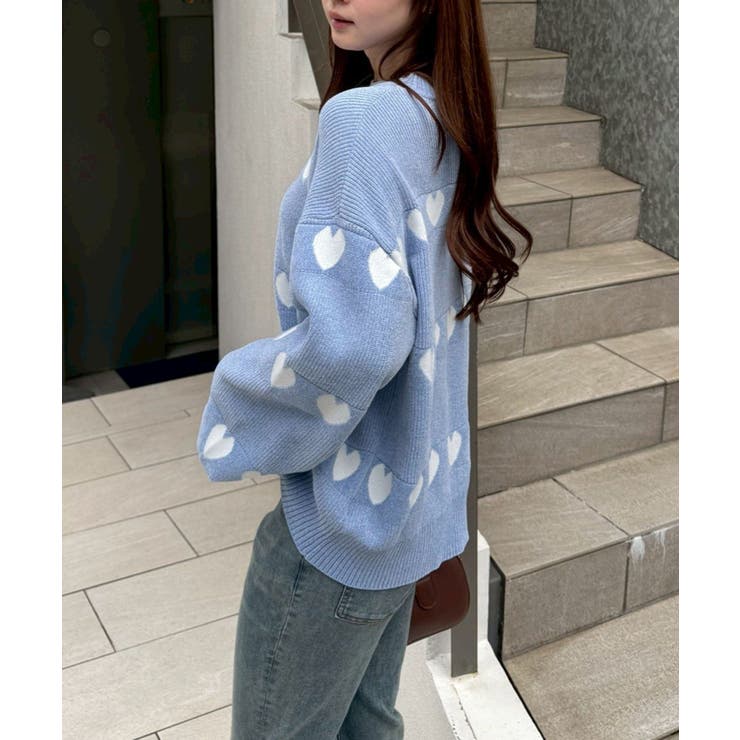 ベロアモールたっぷりハートニット | NICE CLAUP / OLIVE des OLIVE　OUTLET | 詳細画像4 