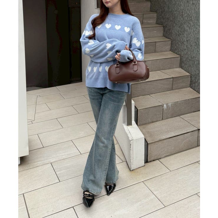 ベロアモールたっぷりハートニット | NICE CLAUP / OLIVE des OLIVE　OUTLET | 詳細画像5 