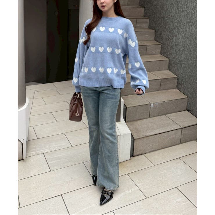 ベロアモールたっぷりハートニット | NICE CLAUP / OLIVE des OLIVE　OUTLET | 詳細画像6 