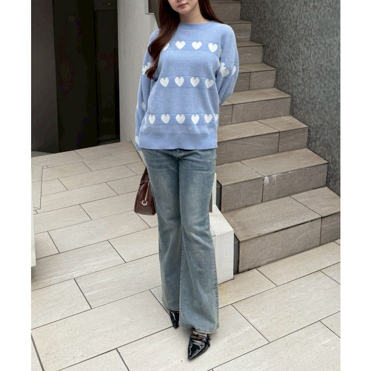 ベロアモールたっぷりハートニット | NICE CLAUP / OLIVE des OLIVE　OUTLET | 詳細画像7 