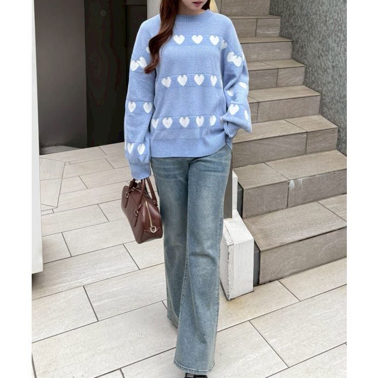 ベロアモールたっぷりハートニット | NICE CLAUP / OLIVE des OLIVE　OUTLET | 詳細画像8 