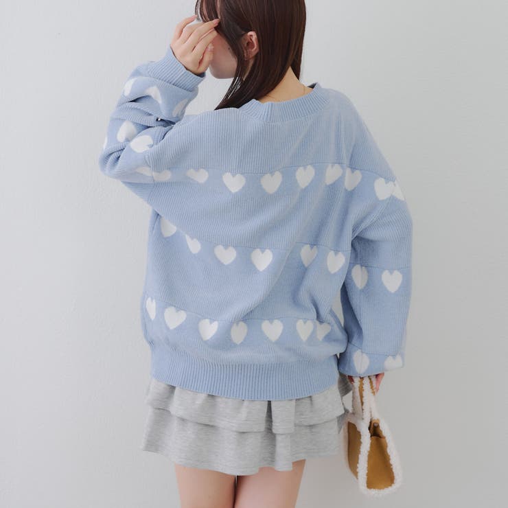 ベロアモールたっぷりハートニット | NICE CLAUP / OLIVE des OLIVE　OUTLET | 詳細画像16 