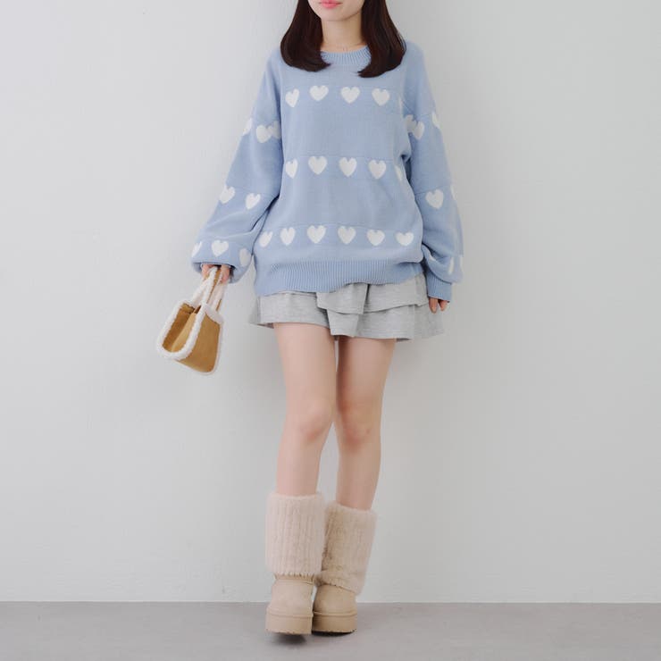 ベロアモールたっぷりハートニット | NICE CLAUP / OLIVE des OLIVE　OUTLET | 詳細画像17 