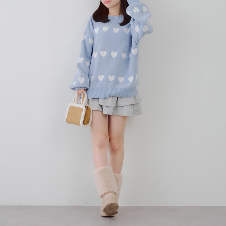 ベロアモールたっぷりハートニット | NICE CLAUP / OLIVE des OLIVE　OUTLET | 詳細画像18 