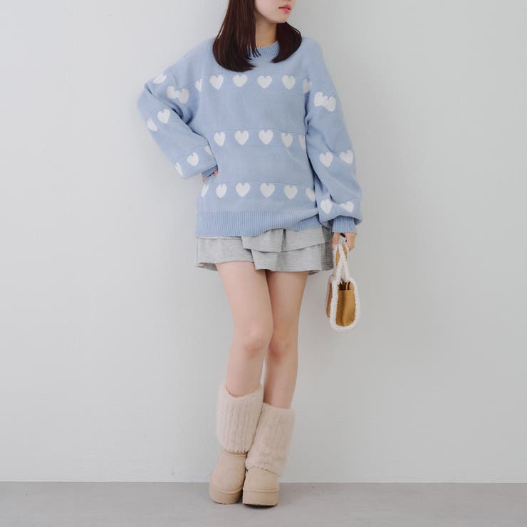 ベロアモールたっぷりハートニット | NICE CLAUP / OLIVE des OLIVE　OUTLET | 詳細画像19 