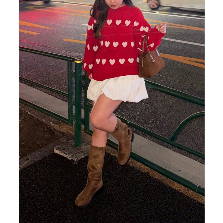 ベロアモールたっぷりハートニット | NICE CLAUP / OLIVE des OLIVE　OUTLET | 詳細画像24 