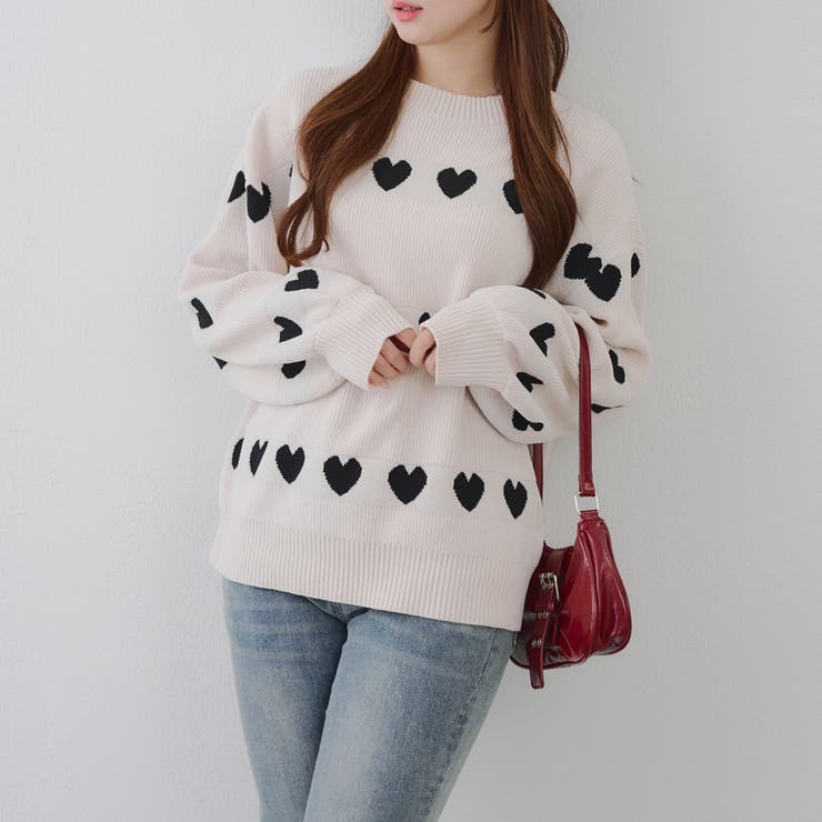 ベロアモールたっぷりハートニット | NICE CLAUP / OLIVE des OLIVE　OUTLET | 詳細画像31 