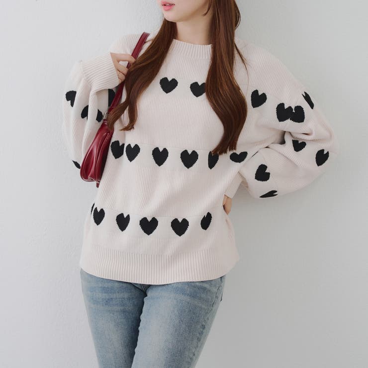 ベロアモールたっぷりハートニット | NICE CLAUP / OLIVE des OLIVE　OUTLET | 詳細画像32 