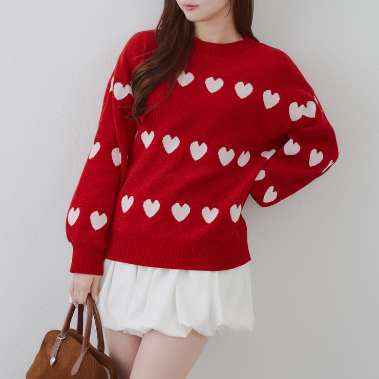 ベロアモールたっぷりハートニット | NICE CLAUP / OLIVE des OLIVE　OUTLET | 詳細画像51 