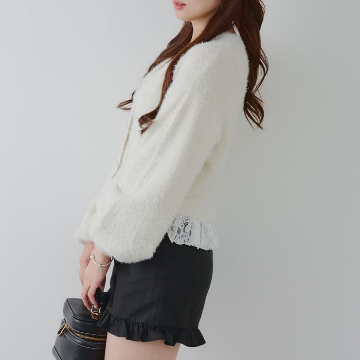 【5色展開】裾レースリボン釦カーディガン | RMAF　NICE CLAUP / OLIVE des OLIVE | 詳細画像12 