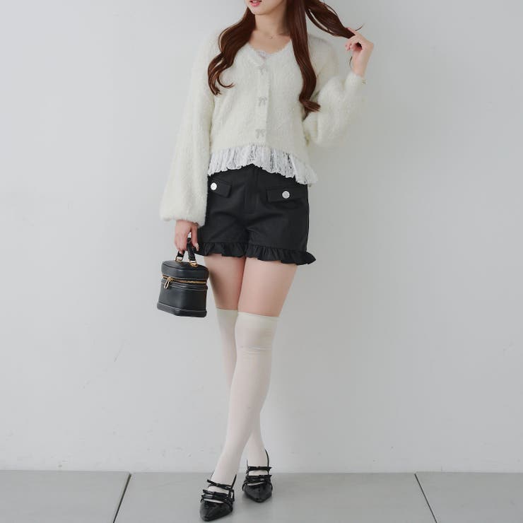 【5色展開】裾レースリボン釦カーディガン | RMAF　NICE CLAUP / OLIVE des OLIVE | 詳細画像13 