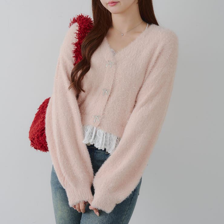 【5色展開】裾レースリボン釦カーディガン | RMAF　NICE CLAUP / OLIVE des OLIVE | 詳細画像20 