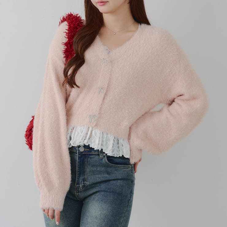 【5色展開】裾レースリボン釦カーディガン | RMAF　NICE CLAUP / OLIVE des OLIVE | 詳細画像21 