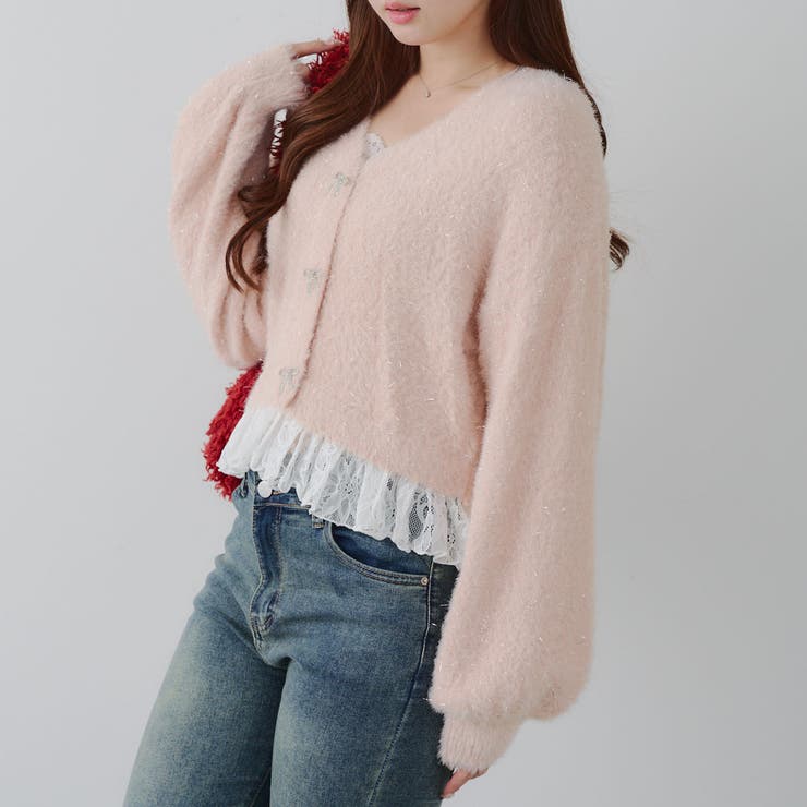 【5色展開】裾レースリボン釦カーディガン | RMAF　NICE CLAUP / OLIVE des OLIVE | 詳細画像23 