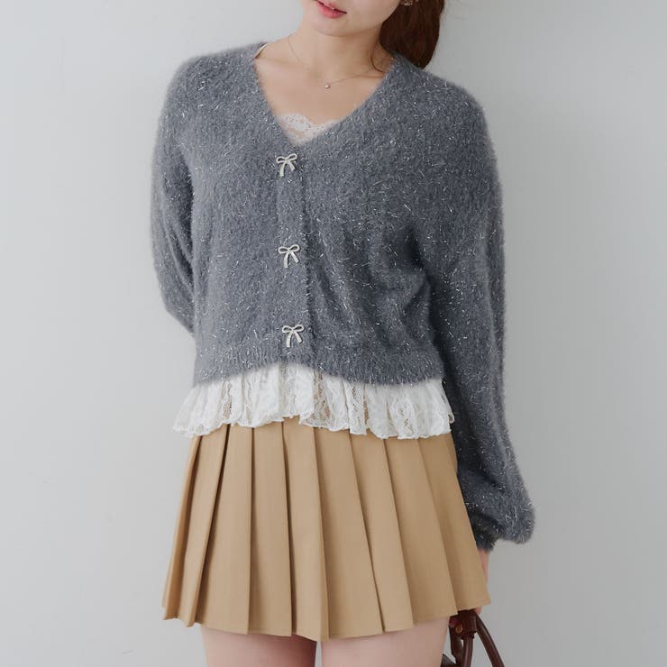 【5色展開】裾レースリボン釦カーディガン | RMAF　NICE CLAUP / OLIVE des OLIVE | 詳細画像31 