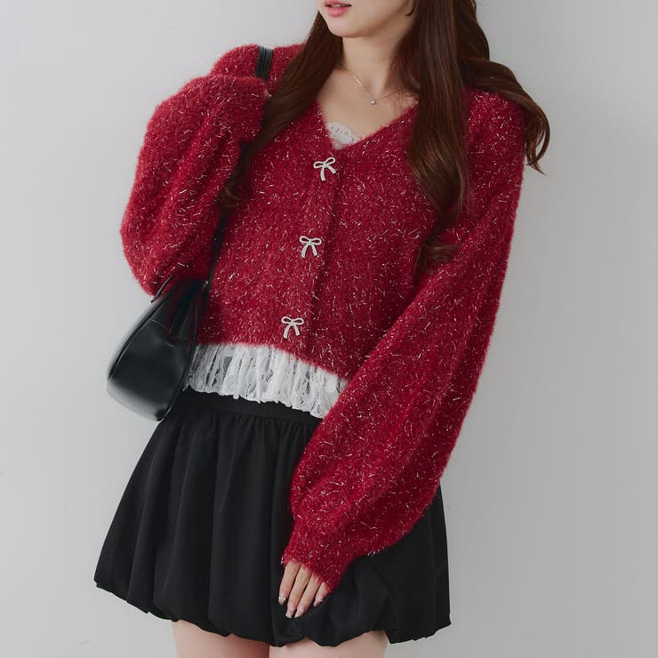 【5色展開】裾レースリボン釦カーディガン | RMAF　NICE CLAUP / OLIVE des OLIVE | 詳細画像5 