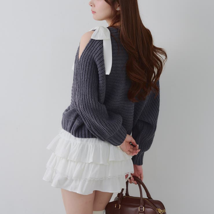 肩リボンモールプルオーバー | NICE CLAUP / OLIVE des OLIVE　OUTLET | 詳細画像8 