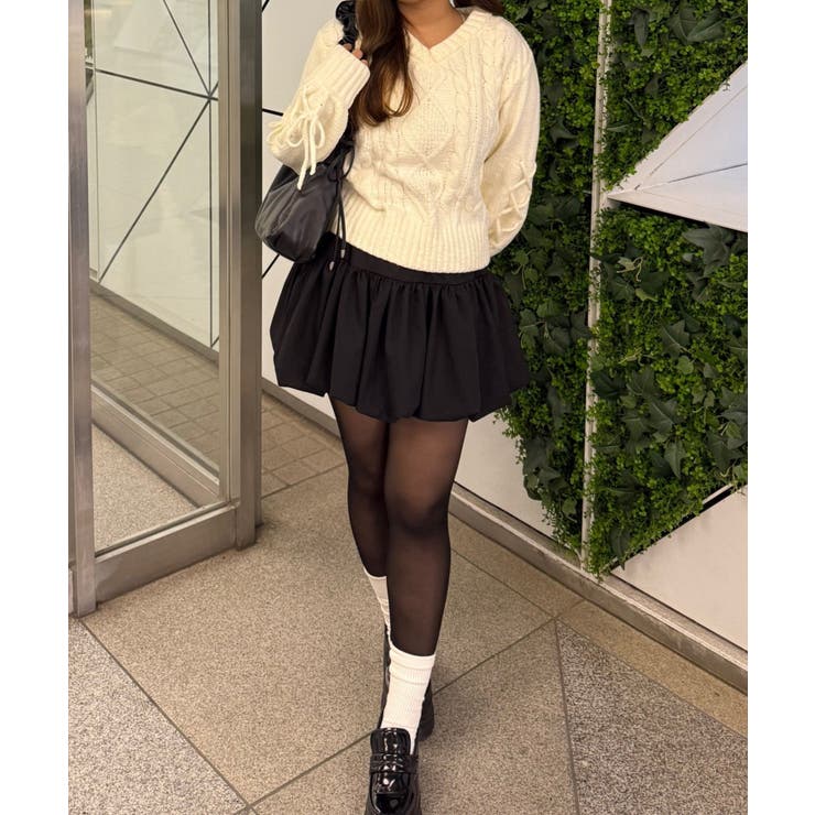 レースアップモールケーブルニット | NICE CLAUP / OLIVE des OLIVE　OUTLET | 詳細画像10 