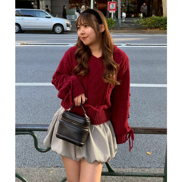 レースアップモールケーブルニット | NICE CLAUP / OLIVE des OLIVE　OUTLET | 詳細画像15 