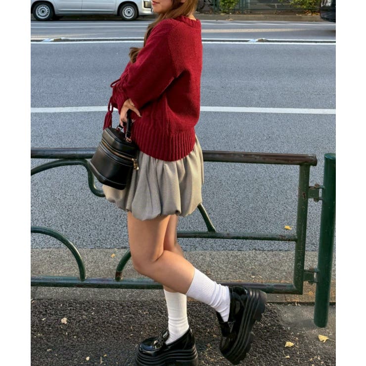 レースアップモールケーブルニット | NICE CLAUP / OLIVE des OLIVE　OUTLET | 詳細画像16 