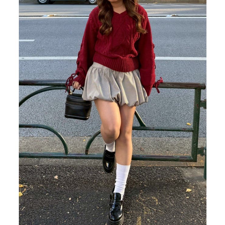 レースアップモールケーブルニット | NICE CLAUP / OLIVE des OLIVE　OUTLET | 詳細画像17 