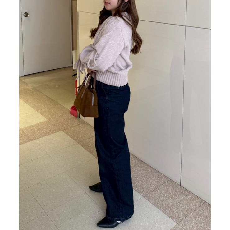 レースアップモールケーブルニット | NICE CLAUP / OLIVE des OLIVE　OUTLET | 詳細画像23 