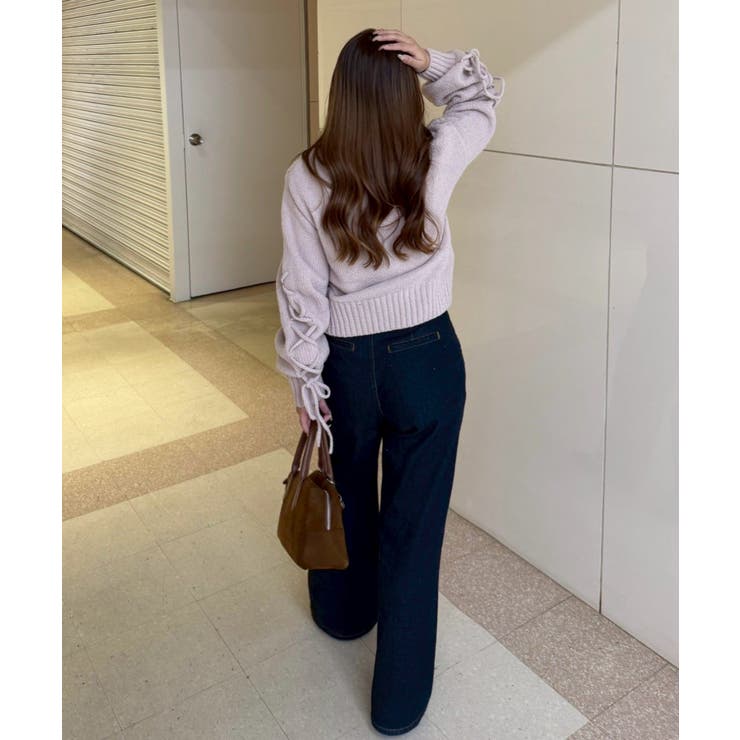 レースアップモールケーブルニット | NICE CLAUP / OLIVE des OLIVE　OUTLET | 詳細画像25 