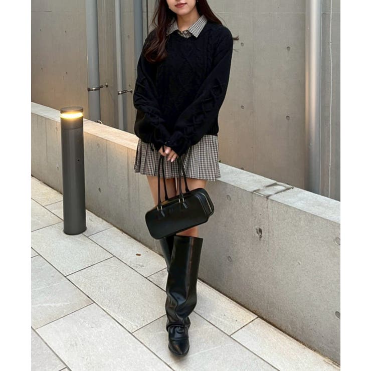 レースアップモールケーブルニット | NICE CLAUP / OLIVE des OLIVE　OUTLET | 詳細画像27 