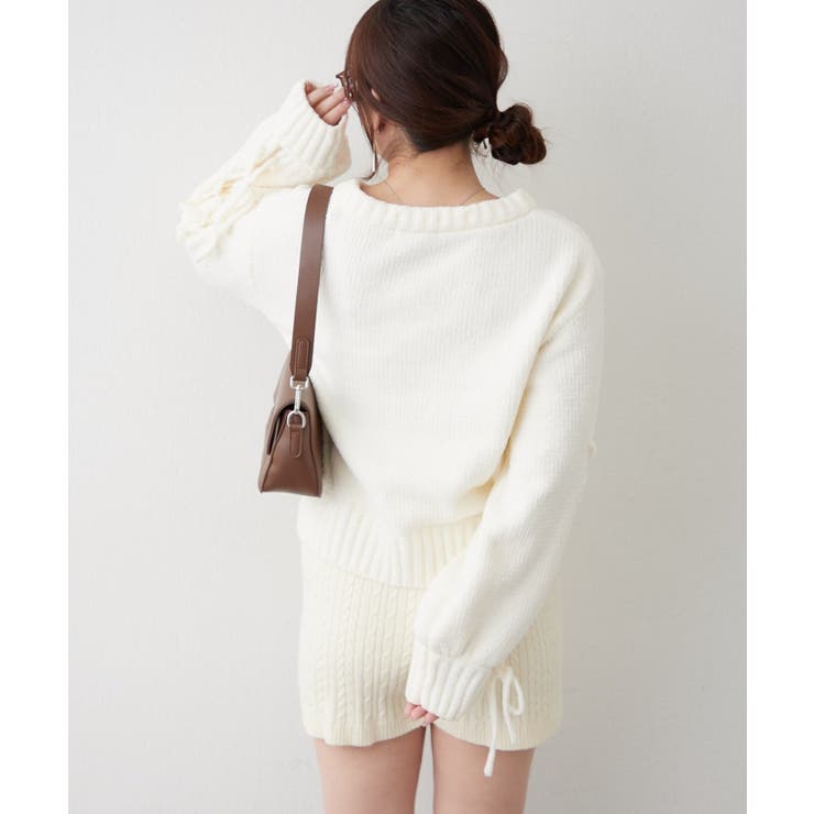 レースアップモールケーブルニット | NICE CLAUP / OLIVE des OLIVE　OUTLET | 詳細画像35 