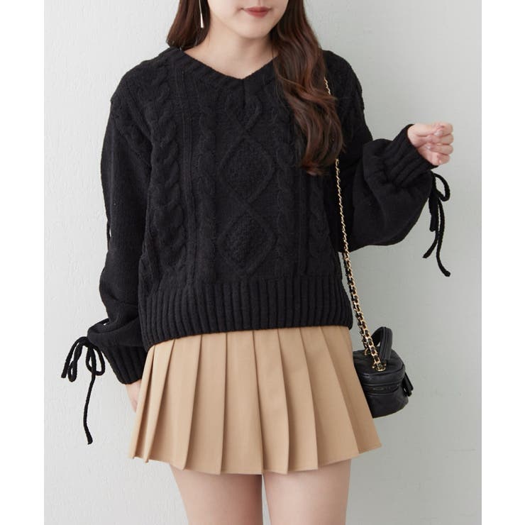 レースアップモールケーブルニット | NICE CLAUP / OLIVE des OLIVE　OUTLET | 詳細画像40 